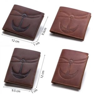 Contacts Men’s Cow Leather Wallet-Coffee brown