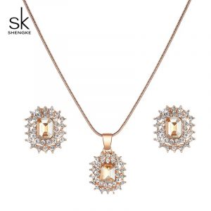 A Classic Ladies Watch Necklace Earrings Gift Set